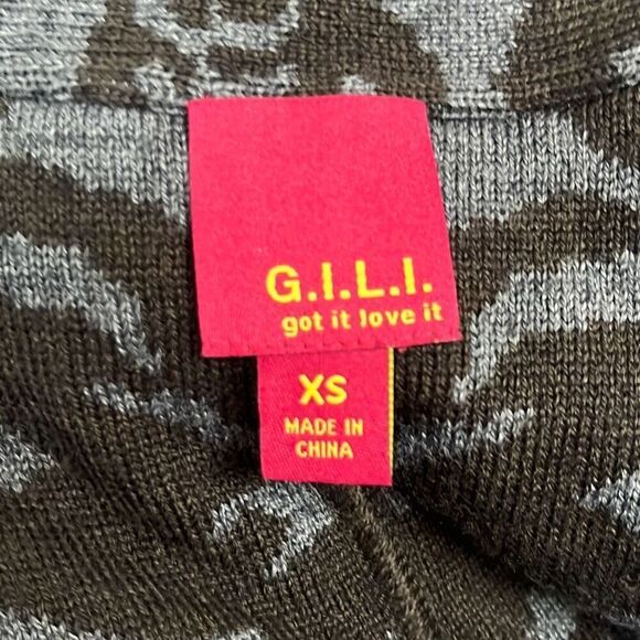 GILI XS Black Wool Jacquard Sweater Vest Cardigan Cascading Front Oversized - Picture 6 of 9